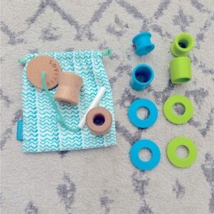 Lovevery Threadable Bead Kit and Drawstring Bag from Adventurer Play Kit